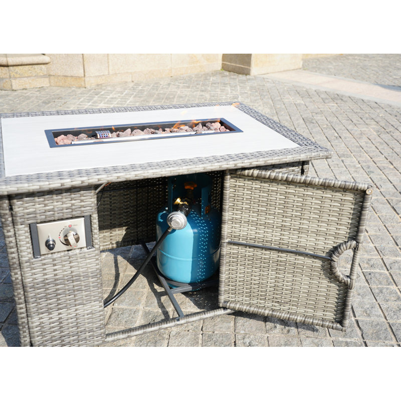 Ensemble de conversation en rotin pour 5 personnes avec coussins Wicker, P 26,77 po x L 39,76 po x H 25,59 po