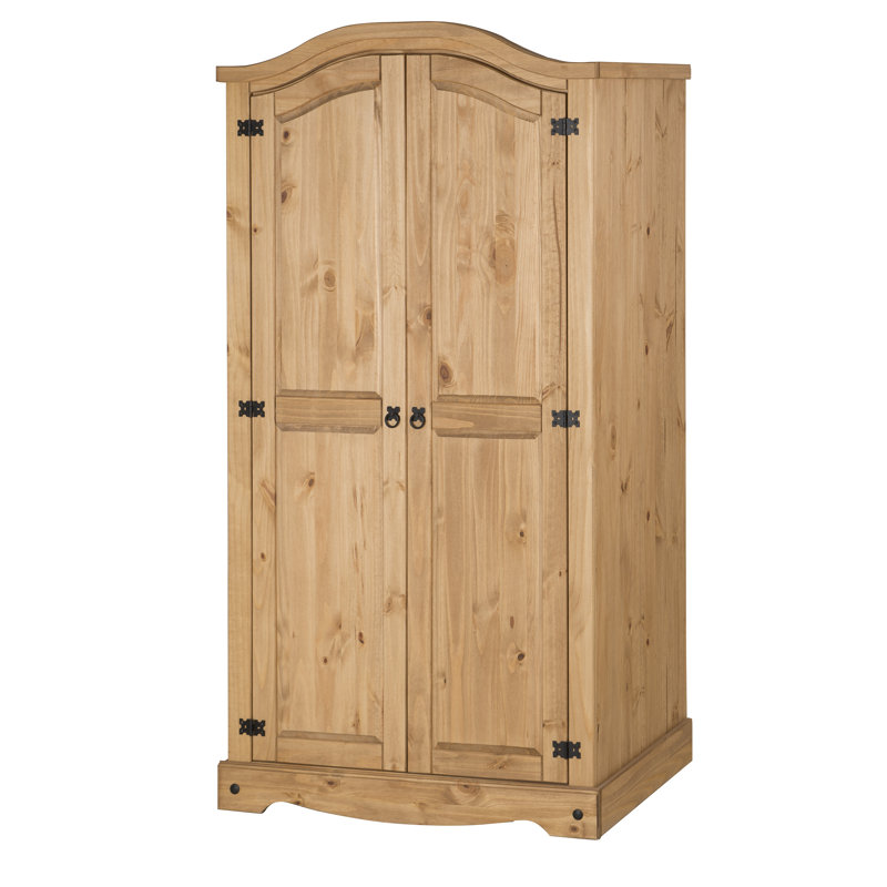 Bridewell 2 Door Solid Wood Wardrobe, Antique Wax