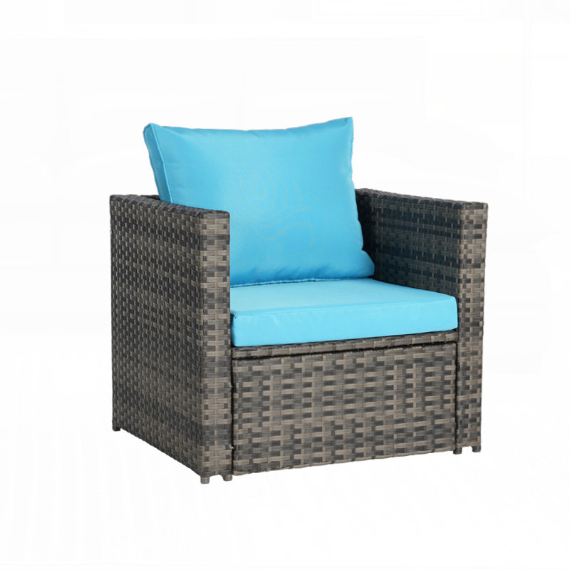 Durable All-Weather Wicker Patio Furniture with Machine-Washable Cushions and Curved Back Design for Easy Mobility