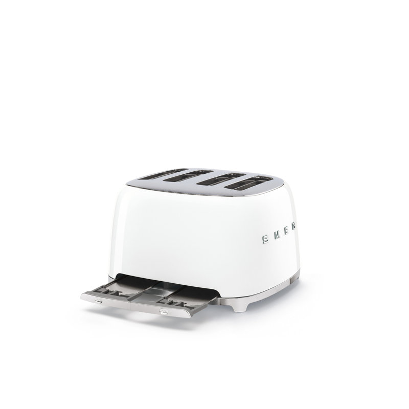 Smeg TSF03 50s Style Retro Four Slice Toaster, White