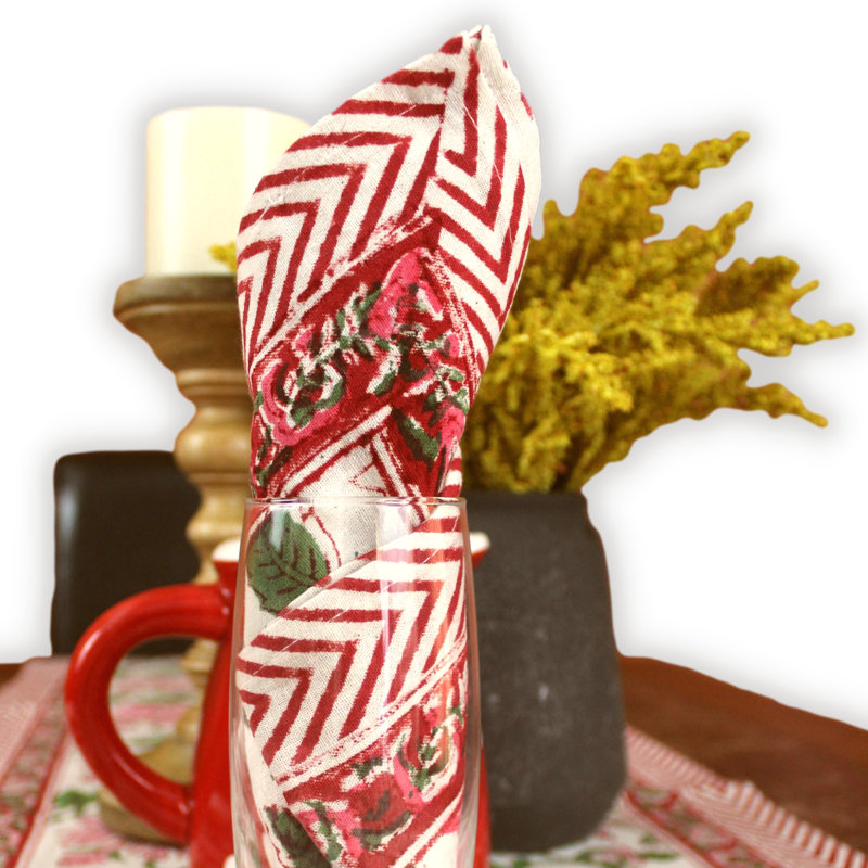 Ensemble de quatre serviettes de table en coton