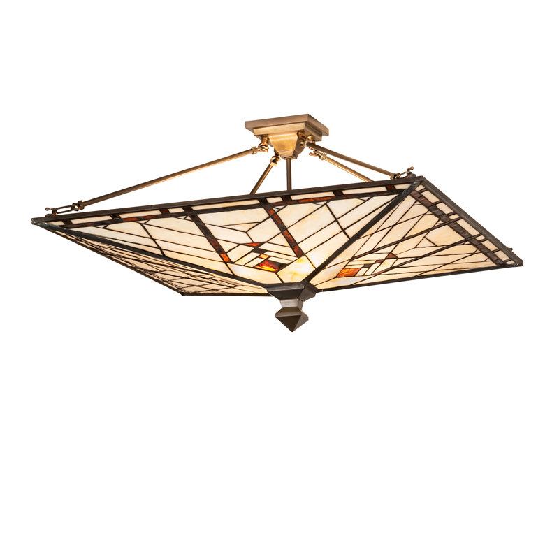 30" Square Prairie Mission Inverted Semi-Flushmount