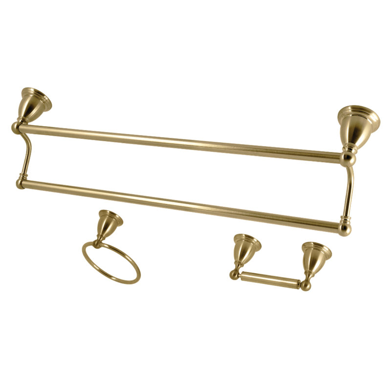 Kingston Brass Heritage 3-Piece Bathroom Hardware Set, Brushed Brass