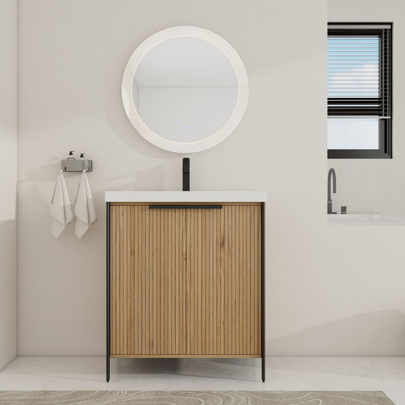30'' Single Bathroom Vanity with Resin Top