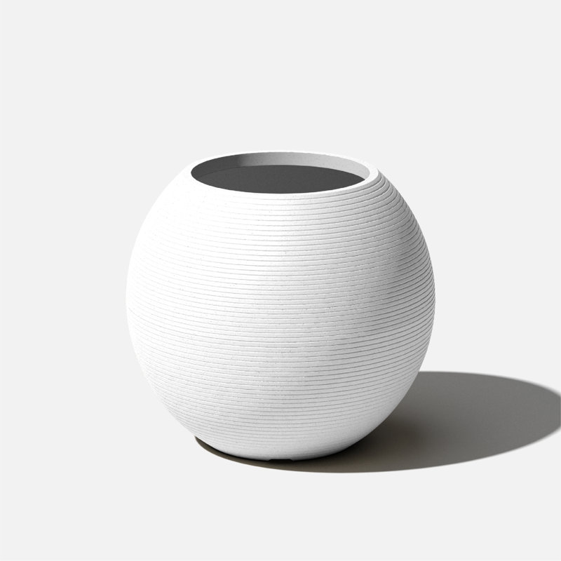 Veradek Strata Series Sphere 18" Planter, 1, White