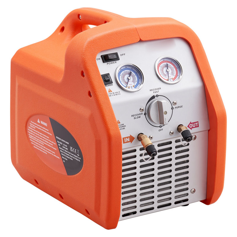 3/4 HP Portable Refrigerant Recovery Machine - High Efficiency HVAC AC Recycle Tool with Auto Shutoff & Self-Cleaning for R134A, R22, R410A