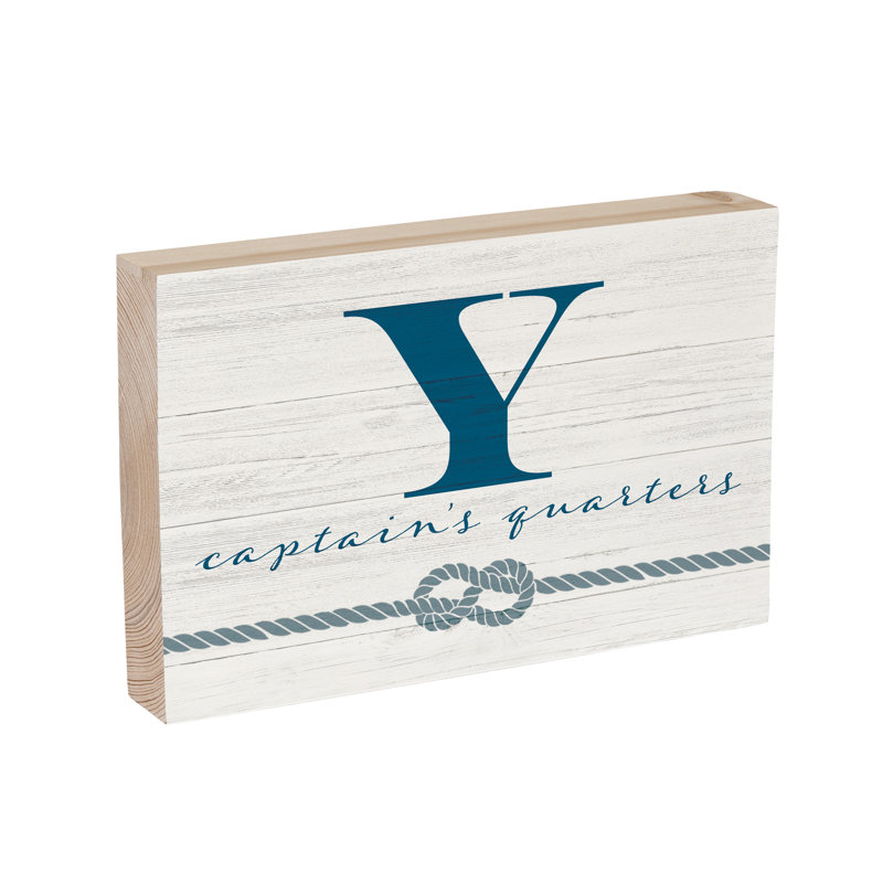 Capitaine en bois côtier monogramme 12 po x 8 po