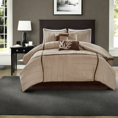 Ensembles de literie en faux suède doux, beige très grand confort moderne californien