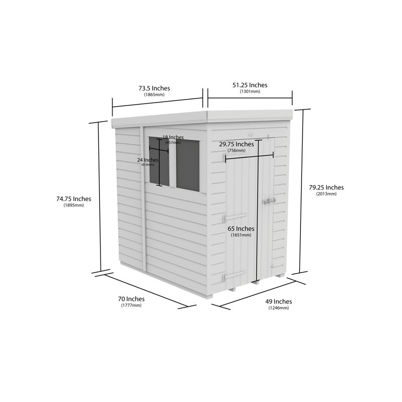 4x6 Pent Composite Shed
