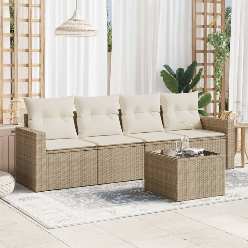 Grand canapé modulaire en rotin PE Vidaxl