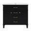 Meuble-lavabo 36 po avec lavabo, meuble autoportant noir avec cuve en céramique, cadre en bois aggloméré et en bois massif, tiroir supérieur rabattable, portes à fermeture en douceur, 2 tiroirs de rangement, poignées dorées-1890618066