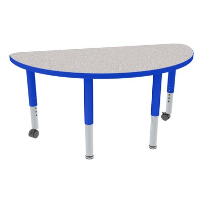 Preschool 48"" x 24"" Adjustable Height Half-Circle Activity Table with Casters -  Sprogs, SPG-CRKHRDCSTR-GBL