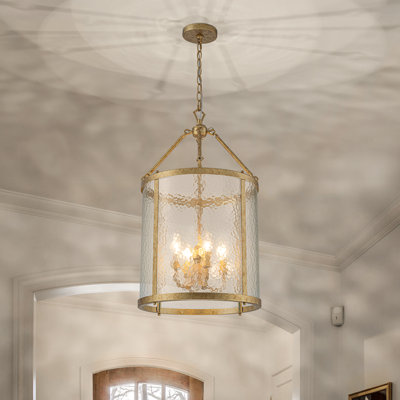 Qudarius 4-Light Dimmable Iron Drum Chandelier