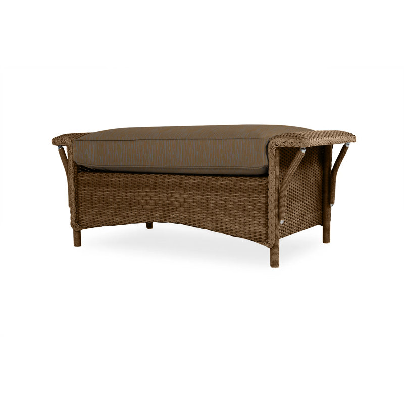 Nantucket Outdoor Ottoman, Bark, Demo Stone