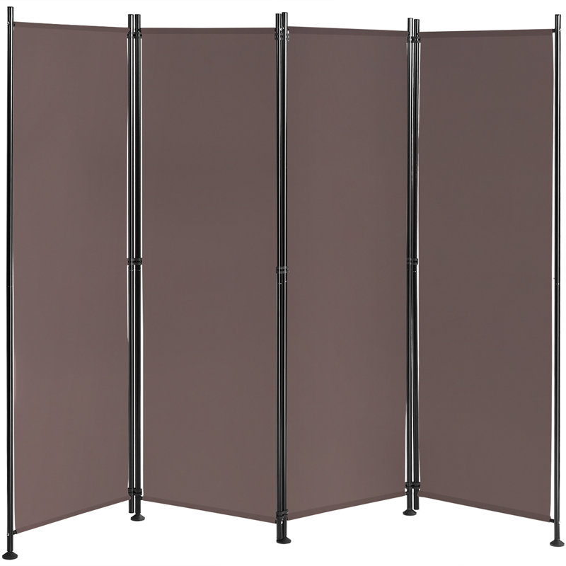 Cloison pliante en métal à 4 panneaux l 88 po x H 67 po Leung, Brun