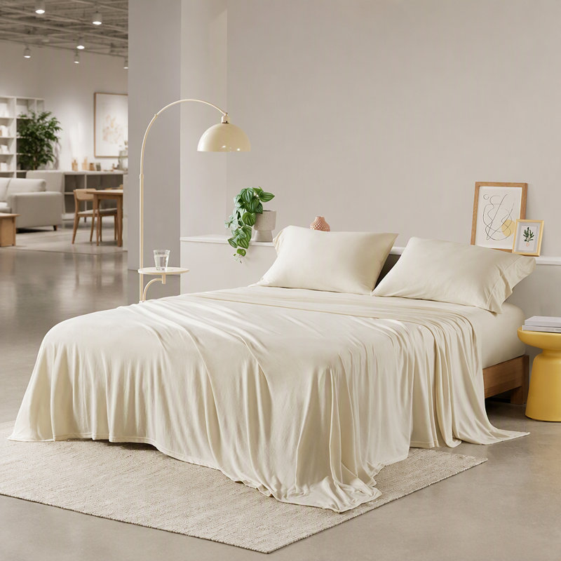 Ensemble de draps toutes saisons pour lit simple, Cream