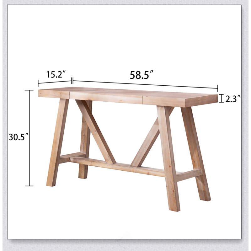 Console en bois à structure en A Farmhouse, 58,5 po