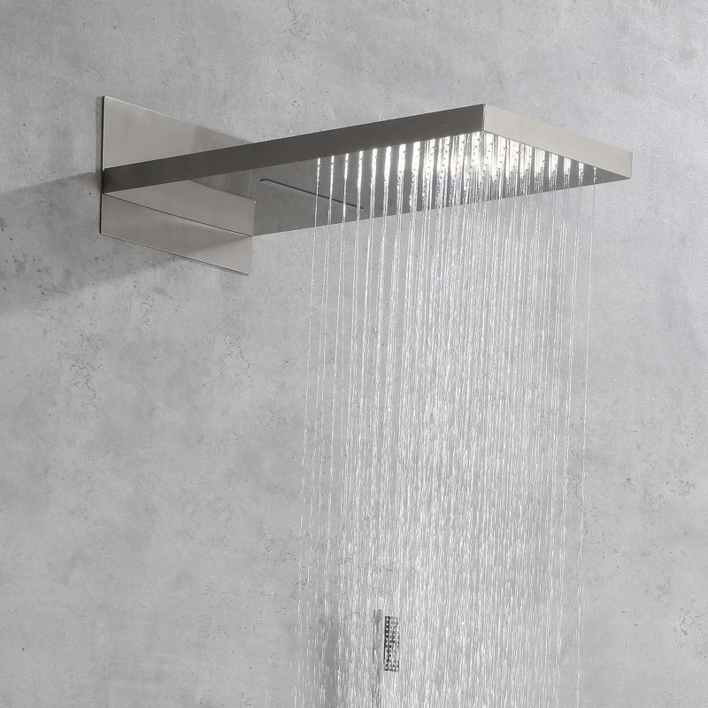 Complete Shower System with Rough in-Valve, Brushed Nickel