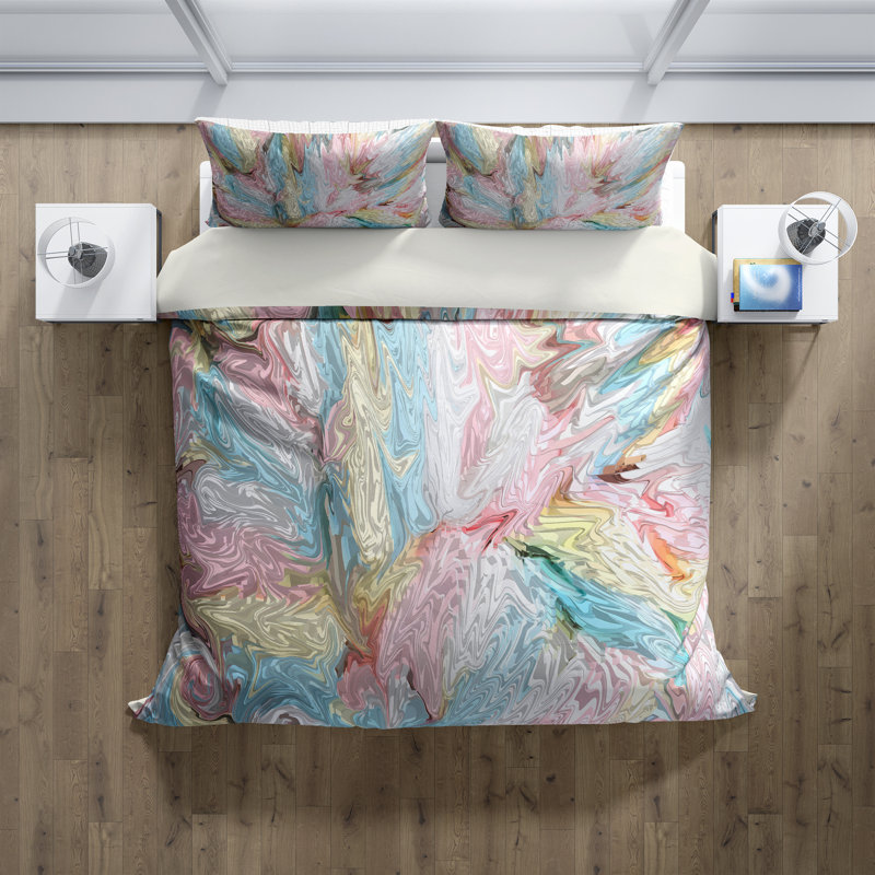 Polyester Abstract Duvet Cover, Twin Duvet Cover + 1 Sham