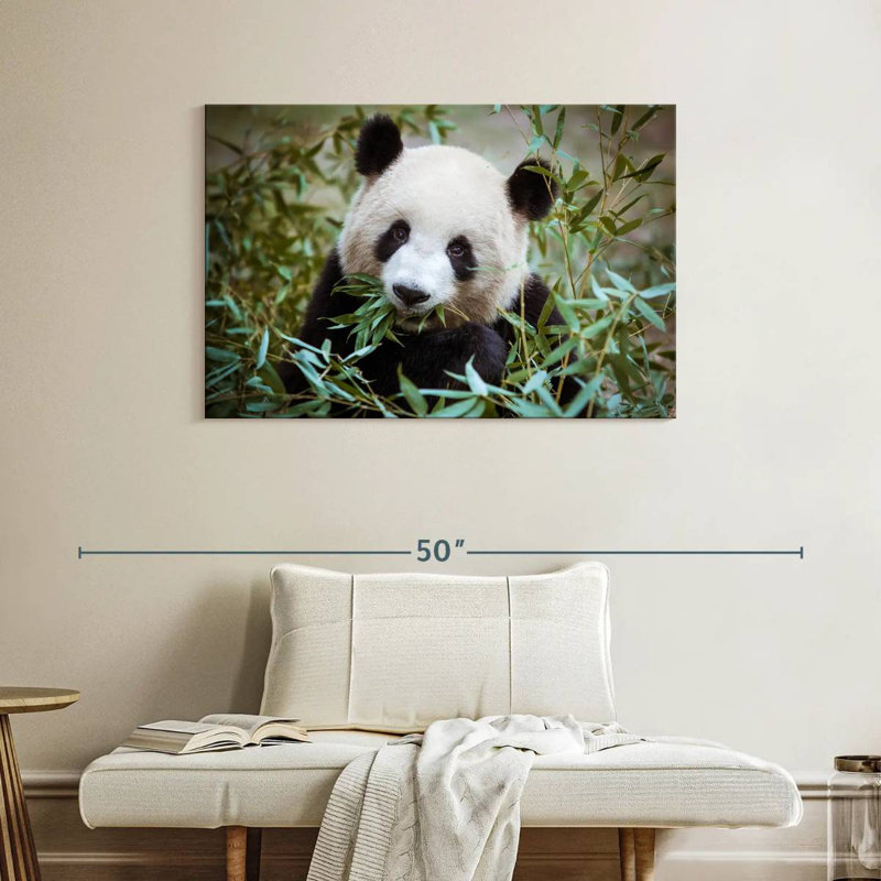 Panda With Bamboo, 26" H x 39" W