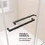 Porte de douche coulissante double sans cadre à hauteur réglable de 68 à 72 po x H 79 po avec verre trempé transparent de 3/8 po-92662982