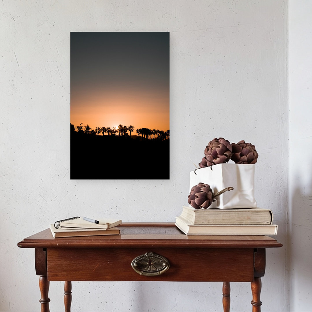 Tropical Sunset Palms Peaceful Serene Tranquil Palm Tree Landscape Nature Wall Art Print