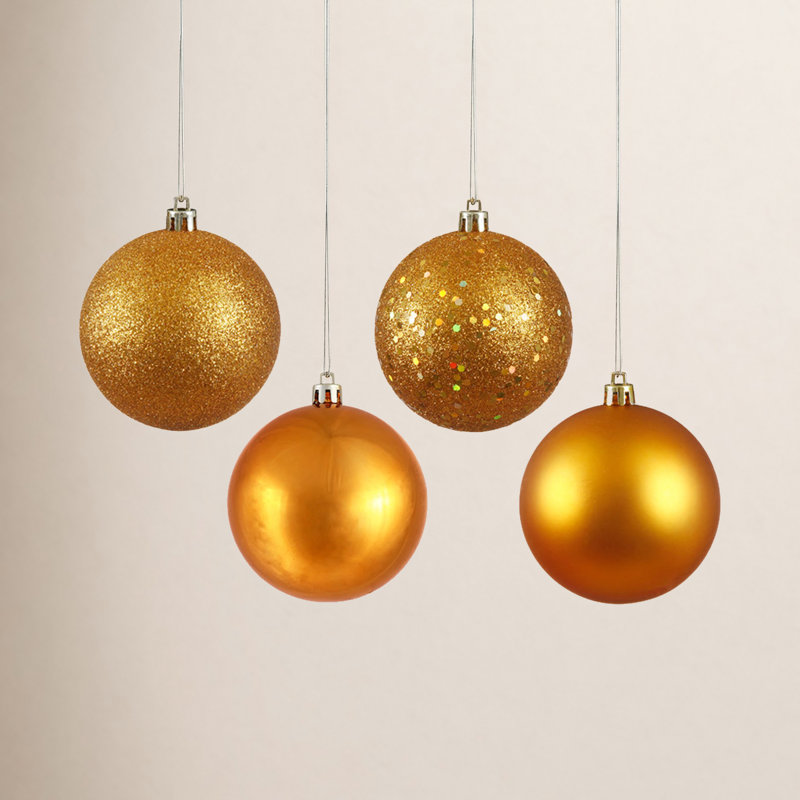 3" Shatterproof Bauble, Antique Gold