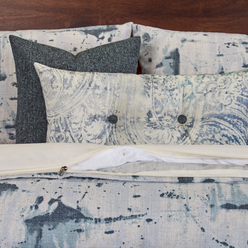 Lapis Abstract Duvet Cover & Insert, Twin Duvet Cover + 2 Toss Pillows