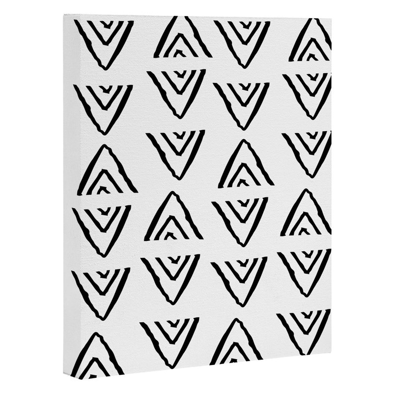 «Mudcloth 16» par Andrea Lauren - impression d'art graphique, H 30 po x l 24 po x P 2 po, Toile tendue, Pas de tapis