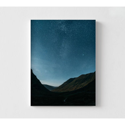 Starry Night Sky Photo Oversized Wall Art, Night Landscape Photography Large Wall Art, Mountains Home Decor Prints