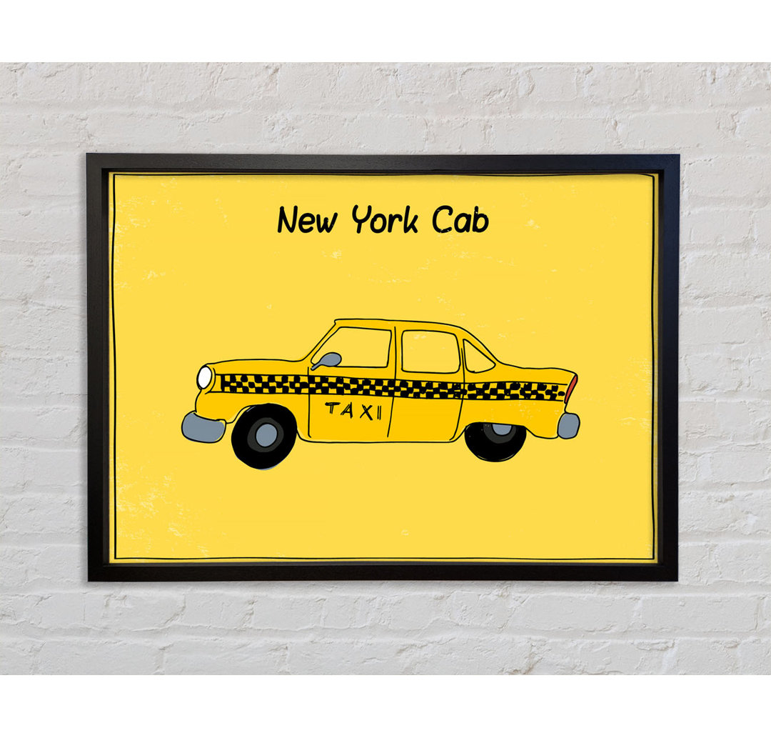 NYC Retro Cab - Einzelbildrahmen Kunstdrucke auf Leinwand