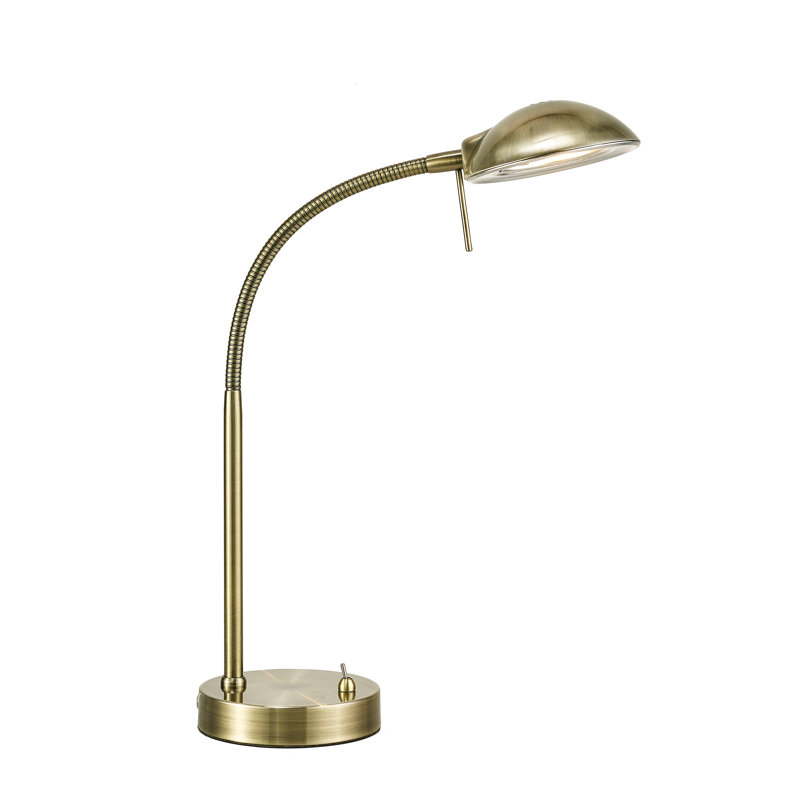 Vanesa Metal Desk Lamp, Antique Brass