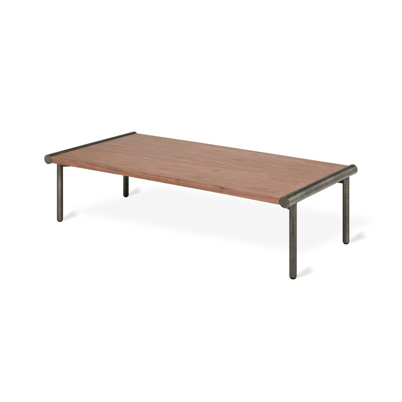 Manifold Nesting Coffee Table, Natural Walnut Top/Pewter Base