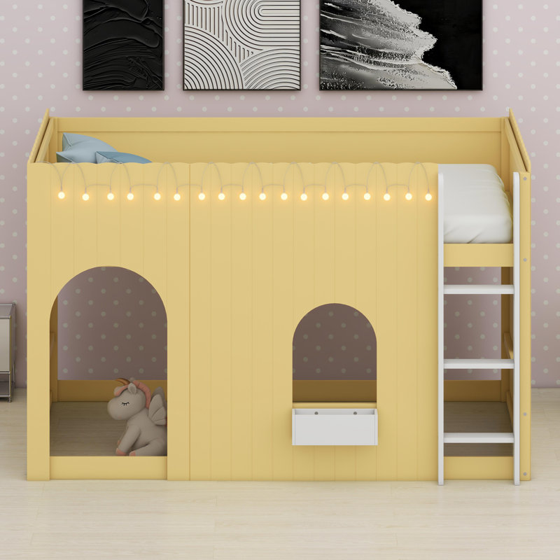 Lit-couchette moderne avec lumières DEL, Primrose Yellow
