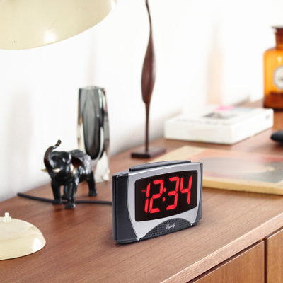 Digital Electric Tabletop Clock with Alarm in Black
