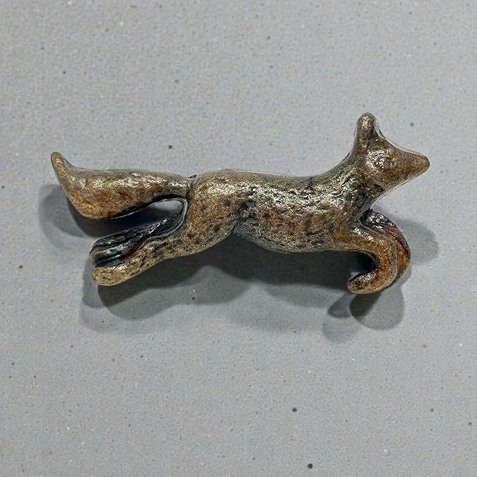 Antique Bronze Running Fox Knob