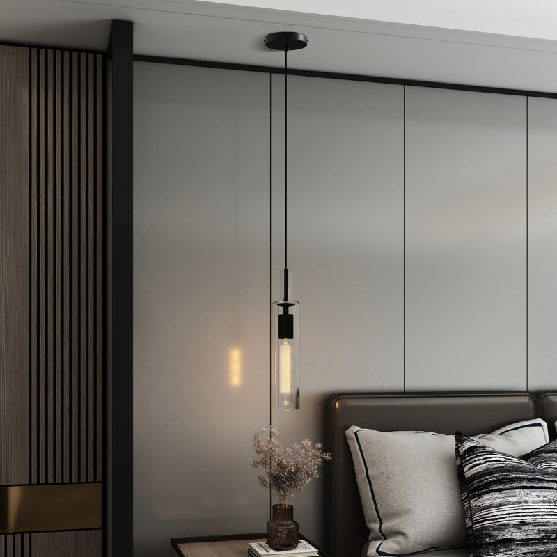 3 Pack Adjustable Modern Glass Black Pendant Lights For Kitchen Island, Dining Room, Living Room - E26 Socket, 14 68 Inches Height Customizable, Canopy, Matte Base, Installation To Adjustable, Base