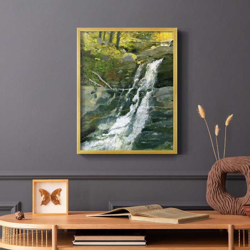 Impression encadrée Kent Falls - bois massif, H 14 po x l 11 po
