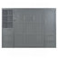 Grand lit escamotable mural avec placard, tiroirs et tablettes, gris