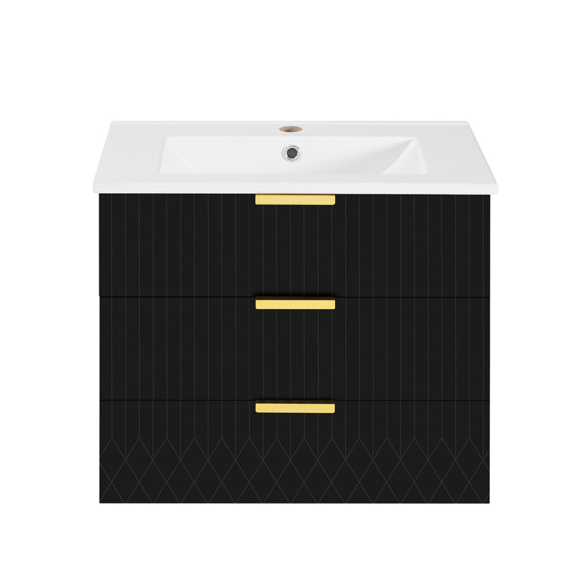 24inch Wall Mounted Cabinet, Black