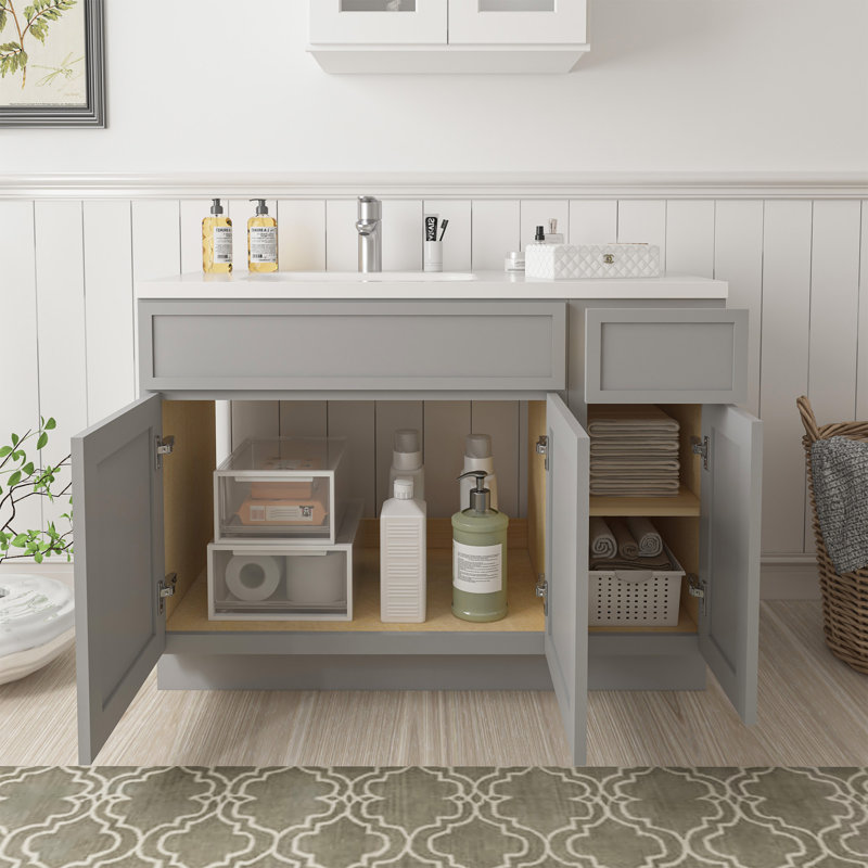 Base de meuble-lavabo simple 42 po seulement, Gris