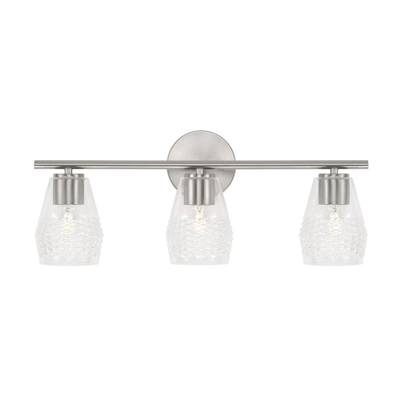 3 - Light Dimmable Vanity Light, Brushed Nickel