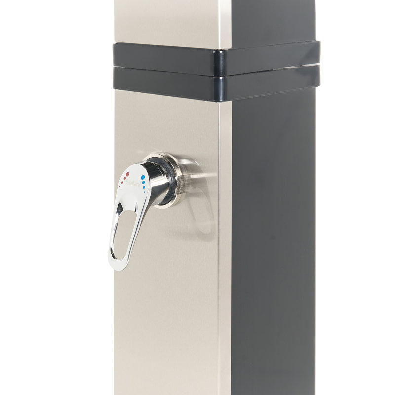 BUENOS Solar Powered Temperature Controlled Stainless Steel Free Standing Outdoor Shower and Footwash Spout