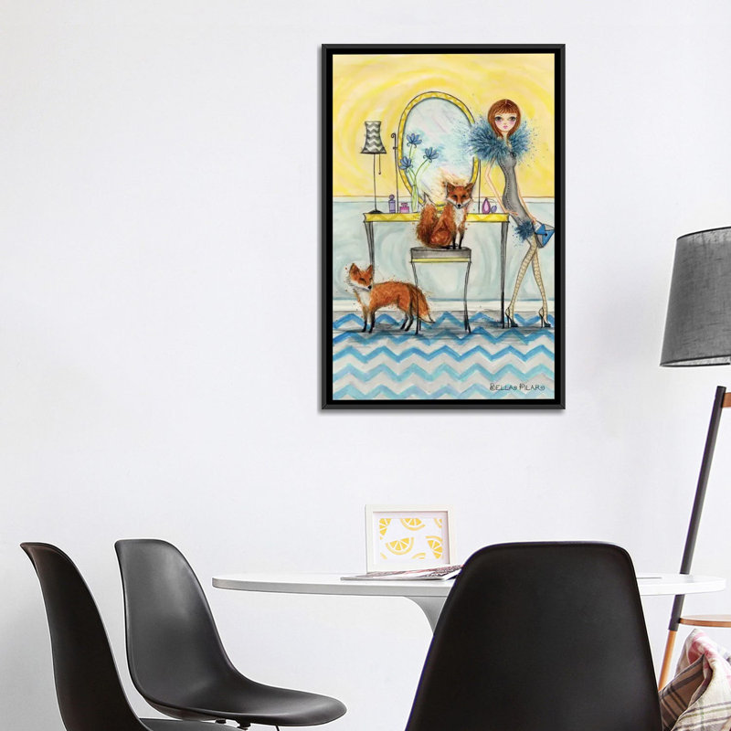 Art fiona et fox, H 40 po x l 26 po x P 1,5 po, Toile avec cadre noir
