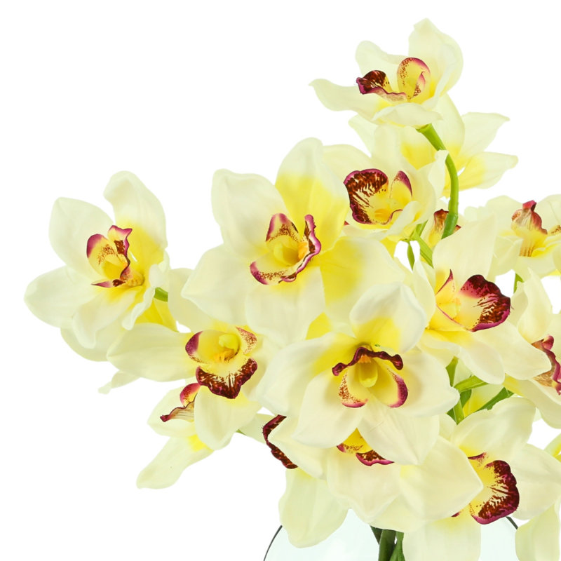 Orchid Arrangement in Mirrored Glass Vase