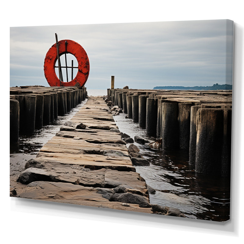 Quai monochrome I - impression, H 12 po x l 20 po x P 1 po, Toile tendue