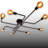8 Lights Metal Body Bulb Flush Mount