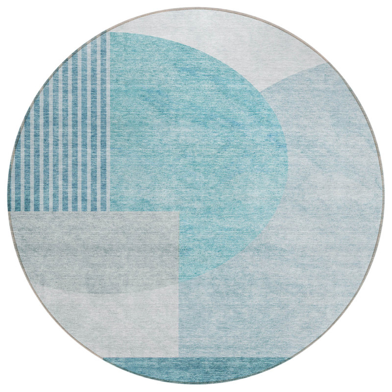 Tapis rond tissé à la machine HomeRoots