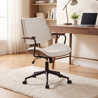 Bentwood office chair with upholstered seat