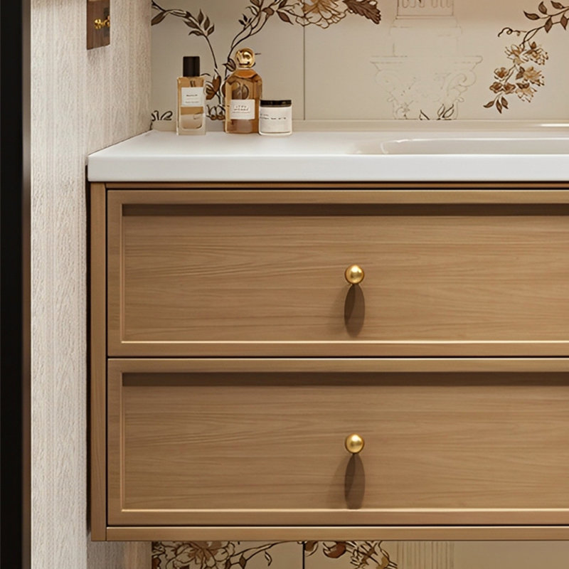 Armoire de salle de bain de style moyen-antique, H 19,68 po x l 62,99 po x P 21,65 po